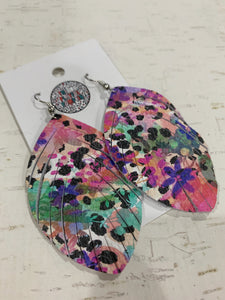 Watercolor Fringe Leather Earrings