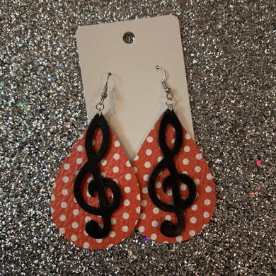 Band Music Leather Earrings