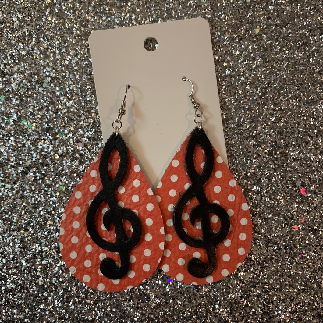 Band Music Leather Earrings