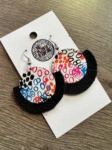 Small Abstract Circle Fringe Earrings