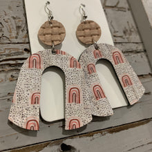 Blush Rainbow Arch Drops Leather Earrings
