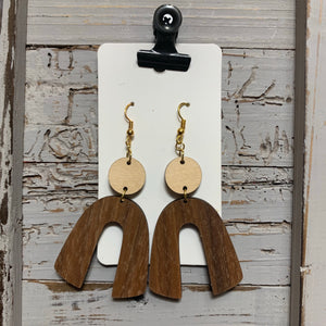 Wooden Two Tone Earrings