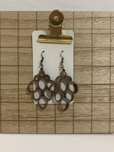 Wood Cluster Drop Earrings