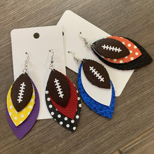 Custom Team Football Leather Earrings