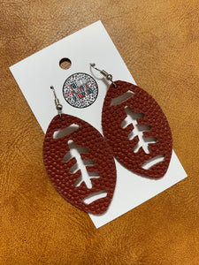 Football Textured Leather Earrings