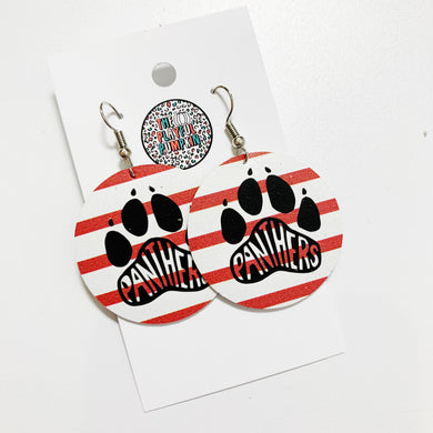 Panther Paw Circle Leather Earrings